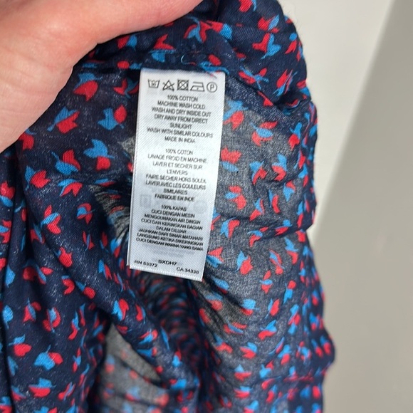 French Connection Blue Ditsy Leaf Nocturnal Maxi Swim Coverup Beach Dress XS - Picture 9 of 9